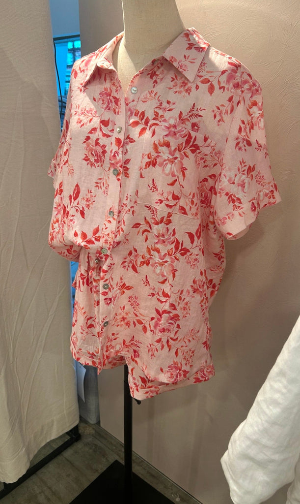 The classic linen shirt in floral print display